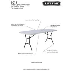 Lifetime Blow Mould Folding Table 183cm -Skeeter Hawk Shop BCF 217063 03 hi res