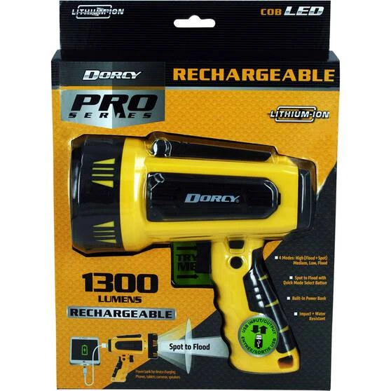 Dorcy 1300 Lumen USB Rechargeable Spotlight 4 Dorcy 1300 Lumen USB Rechargeable Spotlight - Image 2